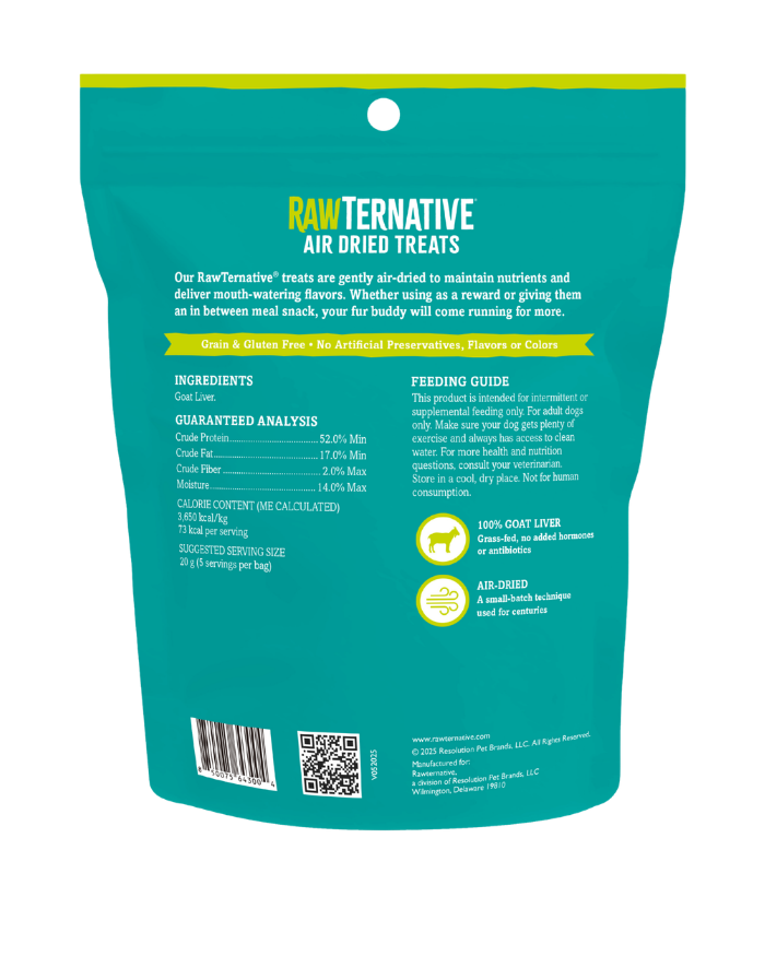 Air-Dried Dog Treats, 100% Goat Liver