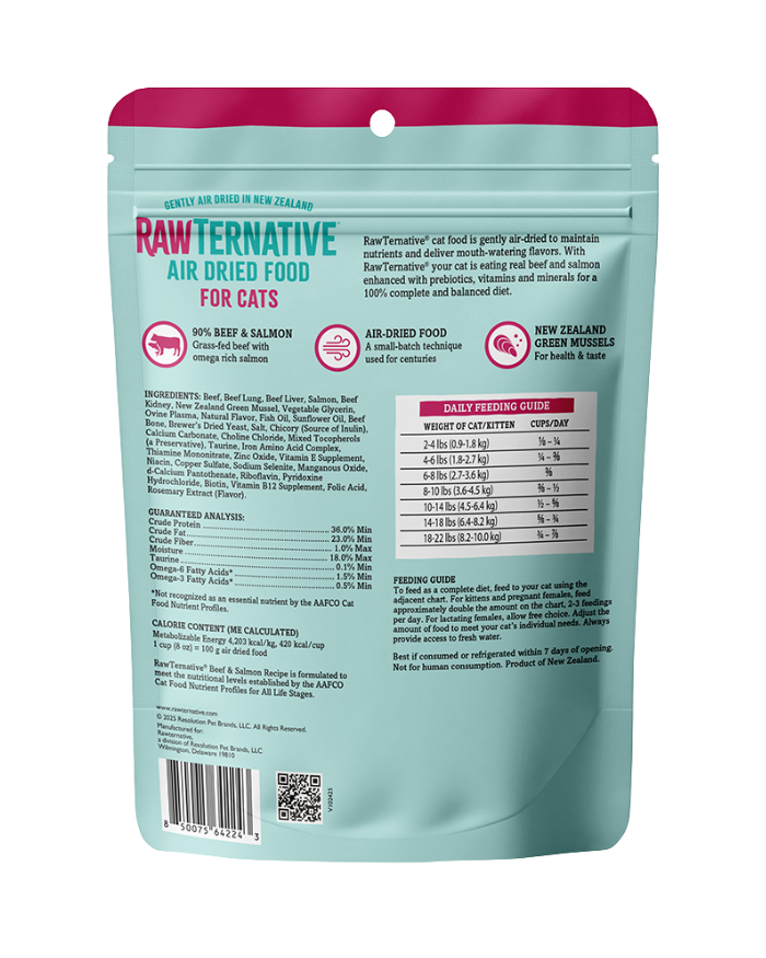Air-Dried Cat Food, Beef & Salmon Recipe